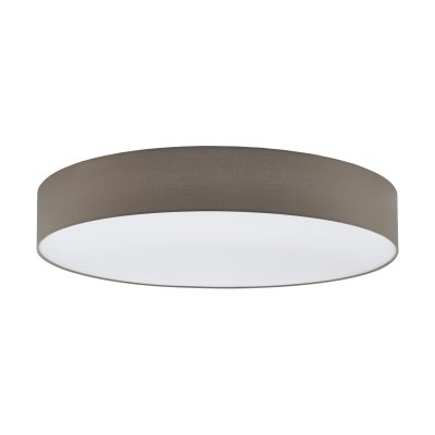 Ceiling Light Steel White / Fabric Taupe, White - PASTERI