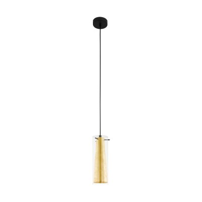 Pendant Light Steel Black / Glass Clear, Gold - PINTO GOLD