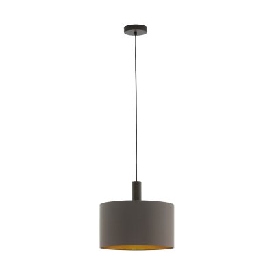 Pendant Light Steel Dark Brown / Fabric Cappuccino, Gold - CONCESSA 1