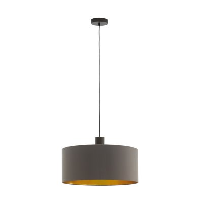 Pendant Light Steel Dark Brown / Fabric Cappuccino, Gold - CONCESSA 1