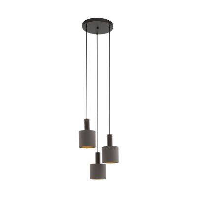 Pendant Light Steel Dark Brown / Fabric Cappuccino, Gold - CONCESSA 1