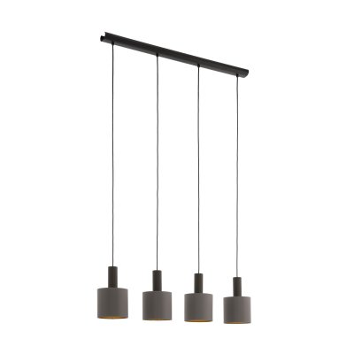 Pendant Light Steel Dark Brown / Fabric Cappuccino, Gold - CONCESSA 1