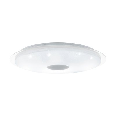 Ceiling Light Steel, Plastic White, Transparent / Plastic With Crystal Effect White, Silver - LANCIANO