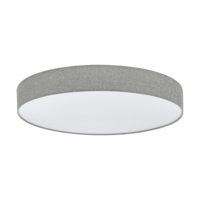 Ceiling Light Steel White / Fabric Linen, Plastic Grey, White - ROMAO