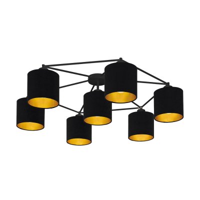 Ceiling Light Steel Black / Fabric Black, Gold - STAITI