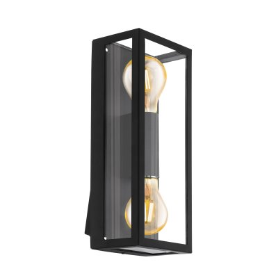 Wall Light Steel Black / Glass Clear - ALAMONTE 1