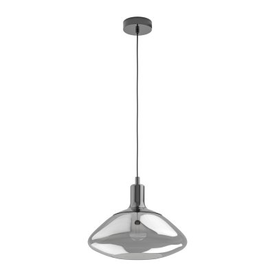 Pendant Light Steel Nickel-nero / Smoked Glass Black-transparent - TORRONTES