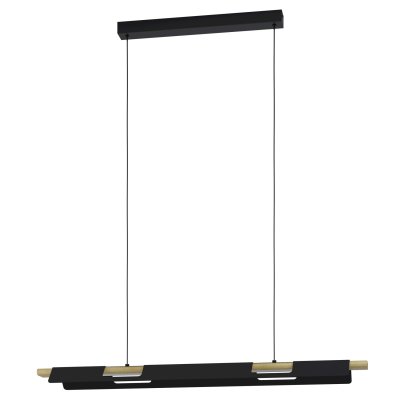 Pendant Light Steel, Wood Black, Brown / Plastic White - ERMUA