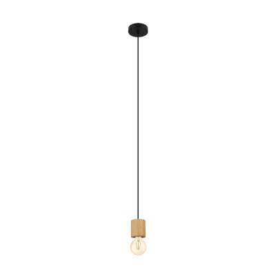 Pendant Light Wood, Steel Brown, Black - TURIALDO