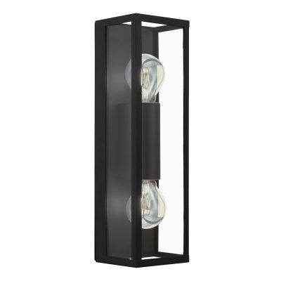 Wall Light Steel Black / Glass Clear - AMEZOLA