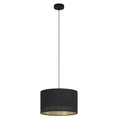 Pendant Light Steel Black / Fabric Black, Gold - ESTEPERRA