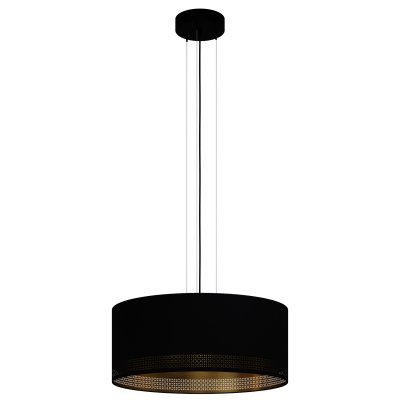 Pendant Light Steel Black / Fabric Black, Gold - ESTEPERRA