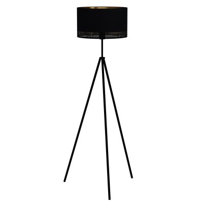 Floor Light Steel Black / Fabric Black, Gold - ESTEPERRA