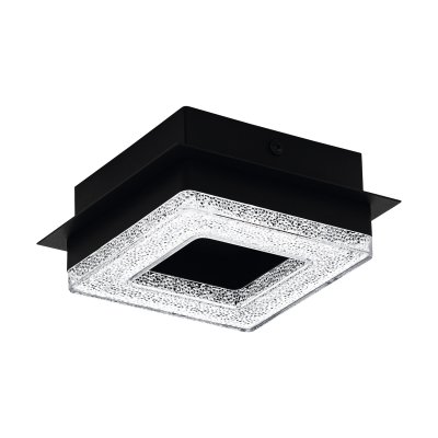 Wall / Ceiling Light Steel Black / Plastic, Brilliant Glass Black, Clear - FRADELO 1