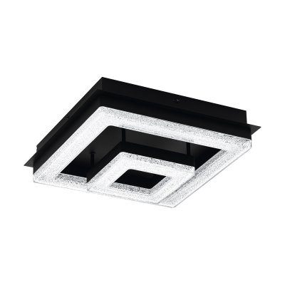 Ceiling Light Steel Black / Plastic, Brilliant Glass Black, Clear - FRADELO 1