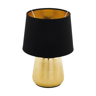 Table Light Ceramic Gold-coloured / Fabric Black, Gold - MANALBA 1