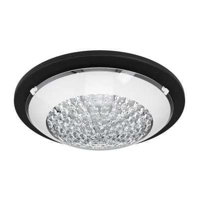 Wall / Ceiling Light Steel Black / Glass With Brilliant Glass White, Clear - ACOLLA 1