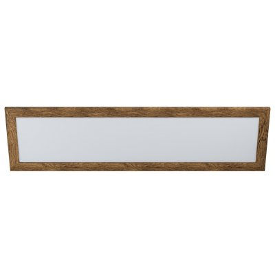 Ceiling Light Steel, Plastic White / Wood Rustikal - PIGLIONASSO