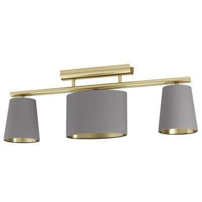 Ceiling Light Steel Brushed Brass / Fabric Cappuccino, Brass - ALMEIDA 2