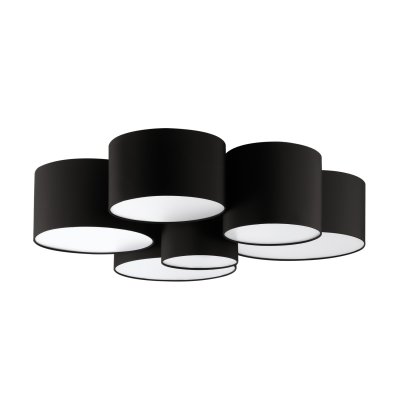 Ceiling Light Steel White / Fabric Black, White - PASTORE 2