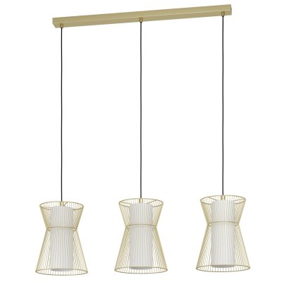 Pendant Light Steel Gold-coloured / Glass Opal-matt White - MASETA