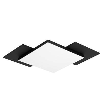 Ceiling Light Steel, Wood Black, Brown / Plastic White - TAMURIA