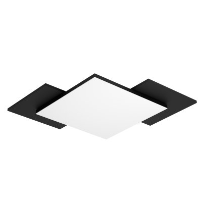 Ceiling Light Steel, Wood Black, Brown / Plastic White - TAMURIA