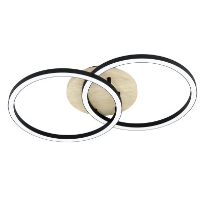 Ceiling Light Steel, Wood Black, Brown / Plastic White - LOMALTAS-Z