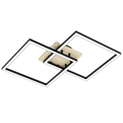 Ceiling Light Steel, Wood Black, Brown / Plastic White - LOMALTAS-Z