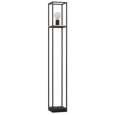 Floor Light Steel, Wood Black, Brown - LIBERTAD