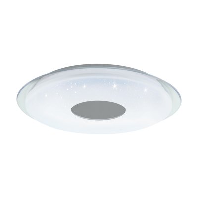 Ceiling Light Steel White, Transparent / Plastic With Crystal Effect White, Chrome - LANCIANO-Z