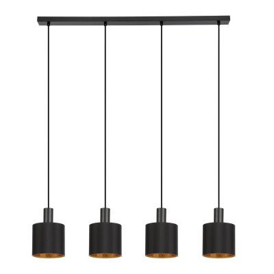 Pendant Light Steel Black / Fabric With Decor Black, Gold - ZARAGOZA