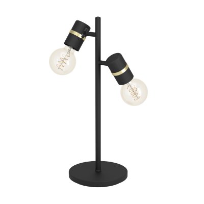 Table Light Steel Black, Brass - LURONE