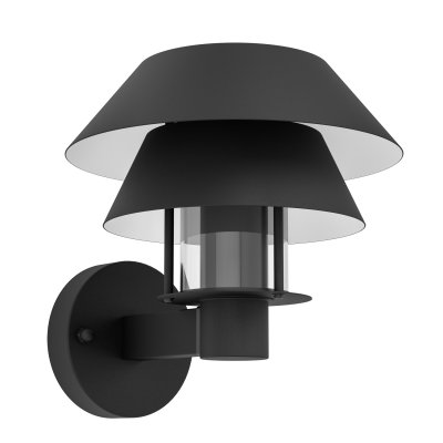 Wall Light Steel Black, White / Glass Clear - CHIAPPERA