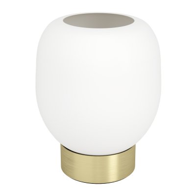 Table Light Steel Brushed Brass, Gold / Glass Opal-matt White - MANZANARES