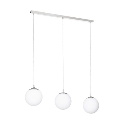 Pendant Light Steel Satin Nickel / Glass Opal-matt White - RONDO