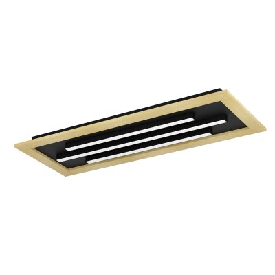 Ceiling Light Steel, Wood Black, Brown / Plastic White - TIRRENARA