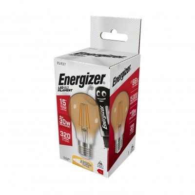 LED Filament Gold GLS E27 (ES) 320lm 4W 2,200K (Warm White), Box Of 1