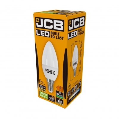 JCB LED Candle E14 (SES) 470lm 4.9W 3,000K (Warm White), Box Of 1