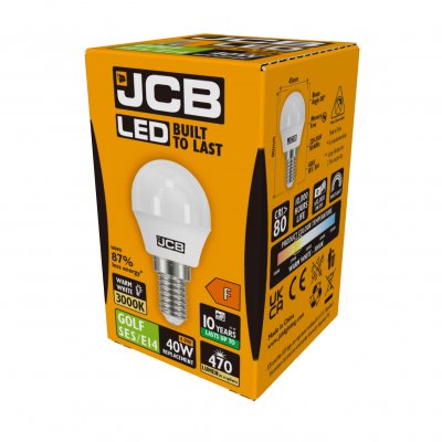 JCB LED Golf E14 (SES) 470lm 4.9W 3,000K (Warm White), Box Of 1