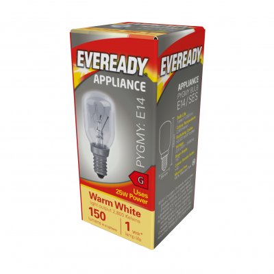 Eveready Pygmy B15 (SBC) 150lm 25W 2,800K (Warm White), Box Of 1