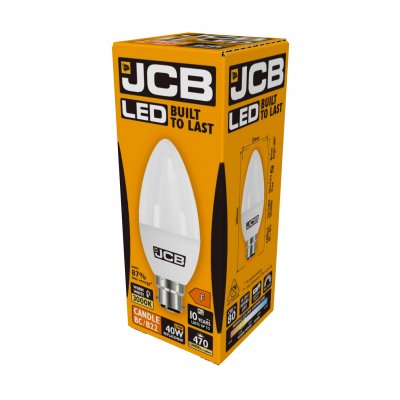 JCB LED Candle B22 (BC) 470lm 4.9W 3,000K (Warm White), Box Of 1