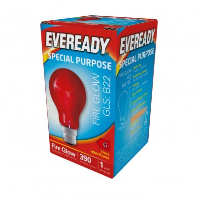 Eveready Fireglow 40W 220-240V B22 (BC), Box Of 1 (S854)