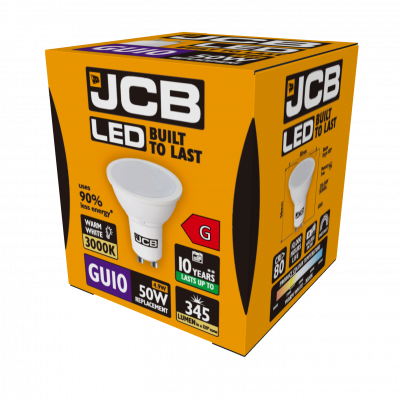 JCB LED GU10 345lm 4.9W 3,000K (Warm White), Box Of 1