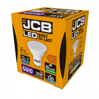 JCB LED GU10 250lm 4W 6,500K (Daylight), Box Of 1