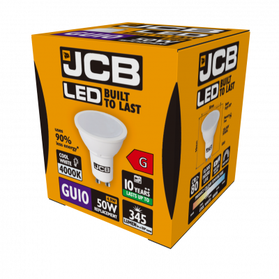 JCB LED GU10 345lm 4.9W 4,000K (Cool White), Box Of 1