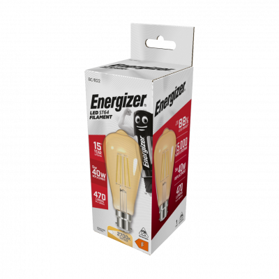 LED Filament Gold ST64 B22 (BC) 470lm 5W 2,200K (Warm White), Box Of 1