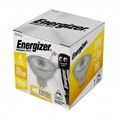 Energizer Halogen MR16 350lm 28W 2,700K (Warm White) Dimmable, Box Of 1 (S5413)