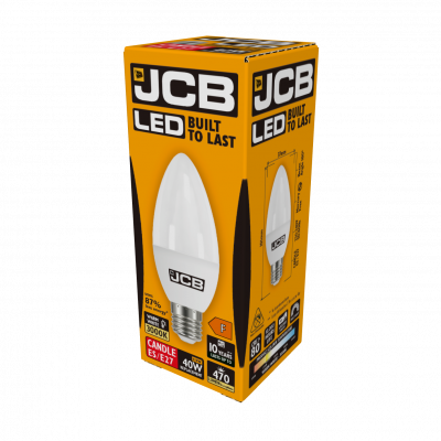 JCB LED Candle E27 (ES) 470lm 4.9W 3,000K (Warm White), Box Of 1