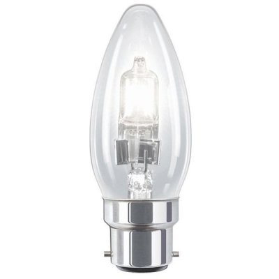 Heathfield 28w BC B22 Clear Halogen Candle Energy Saving Bulb - Pack Of 10 (28WBCCC/H)